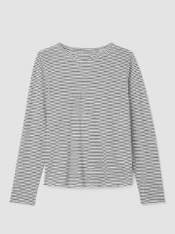 Striped Organic Linen Jersey Long-Sleeve Tee