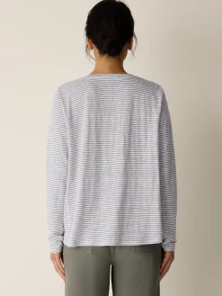 Striped Organic Linen Jersey Long-Sleeve Tee