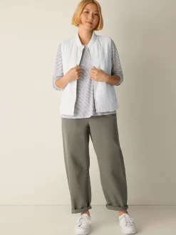 Striped Organic Linen Jersey Long-Sleeve Tee