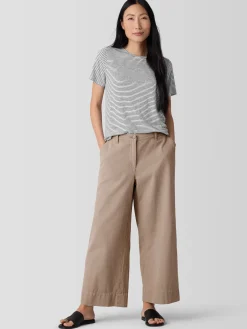 Striped Organic Linen Jersey Crew Neck Tee