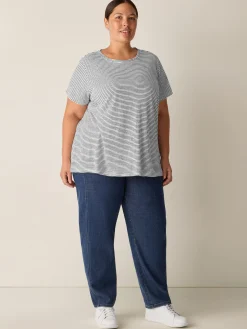 Striped Organic Linen Jersey Crew Neck Tee