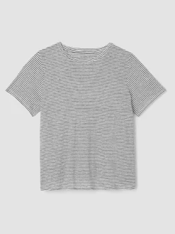 Striped Organic Linen Jersey Crew Neck Tee