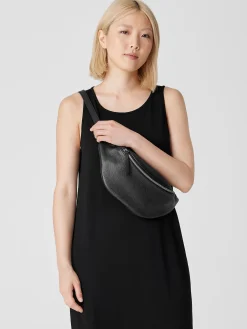 Textured Italian Leather Belt Bag