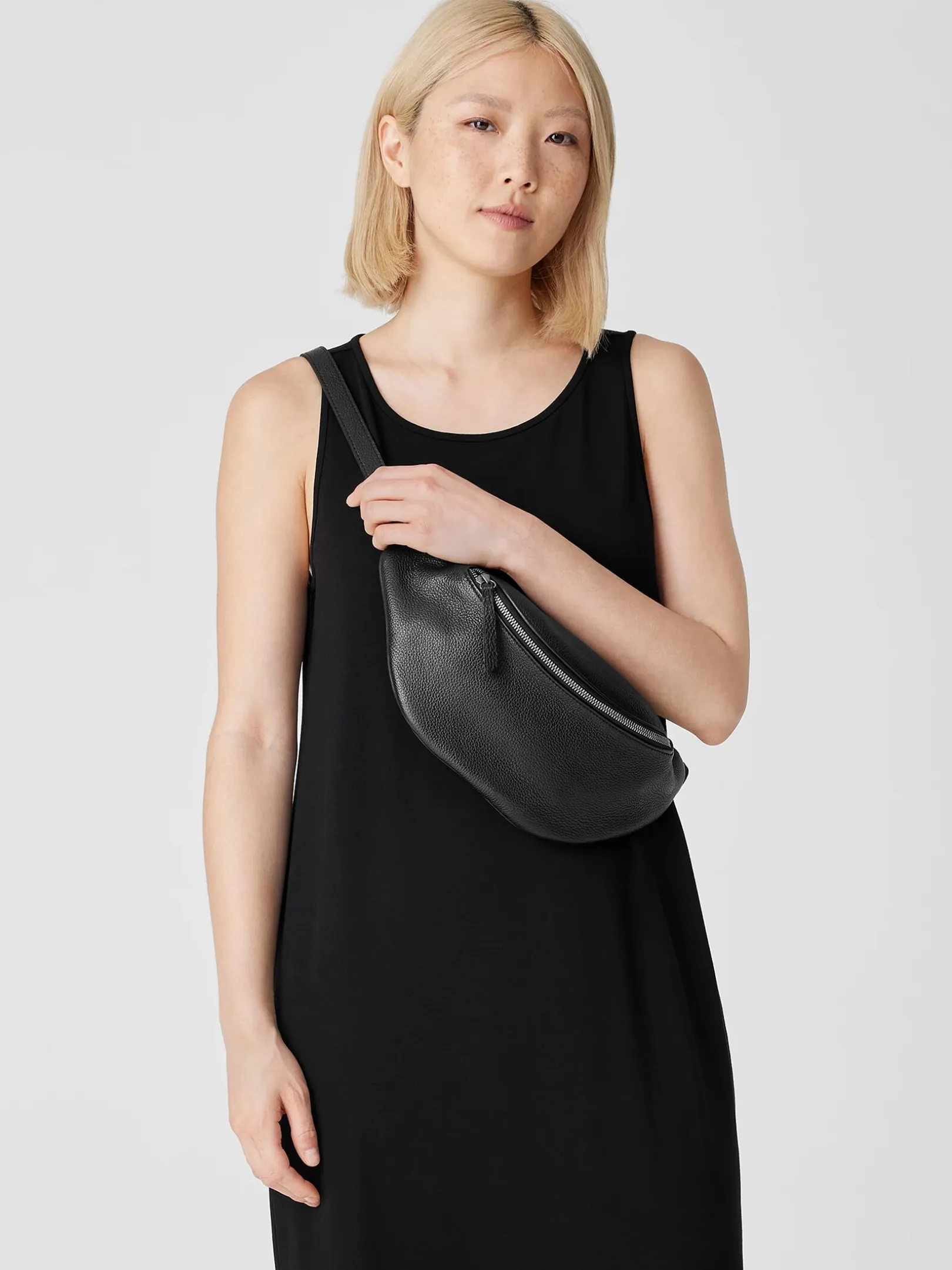 Textured Italian Leather Belt Bag
