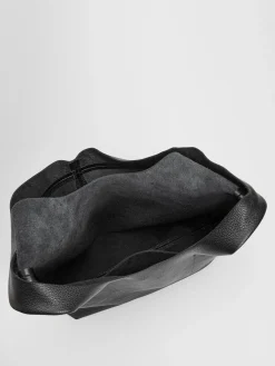 Textured Italian Leather Shopper Tote