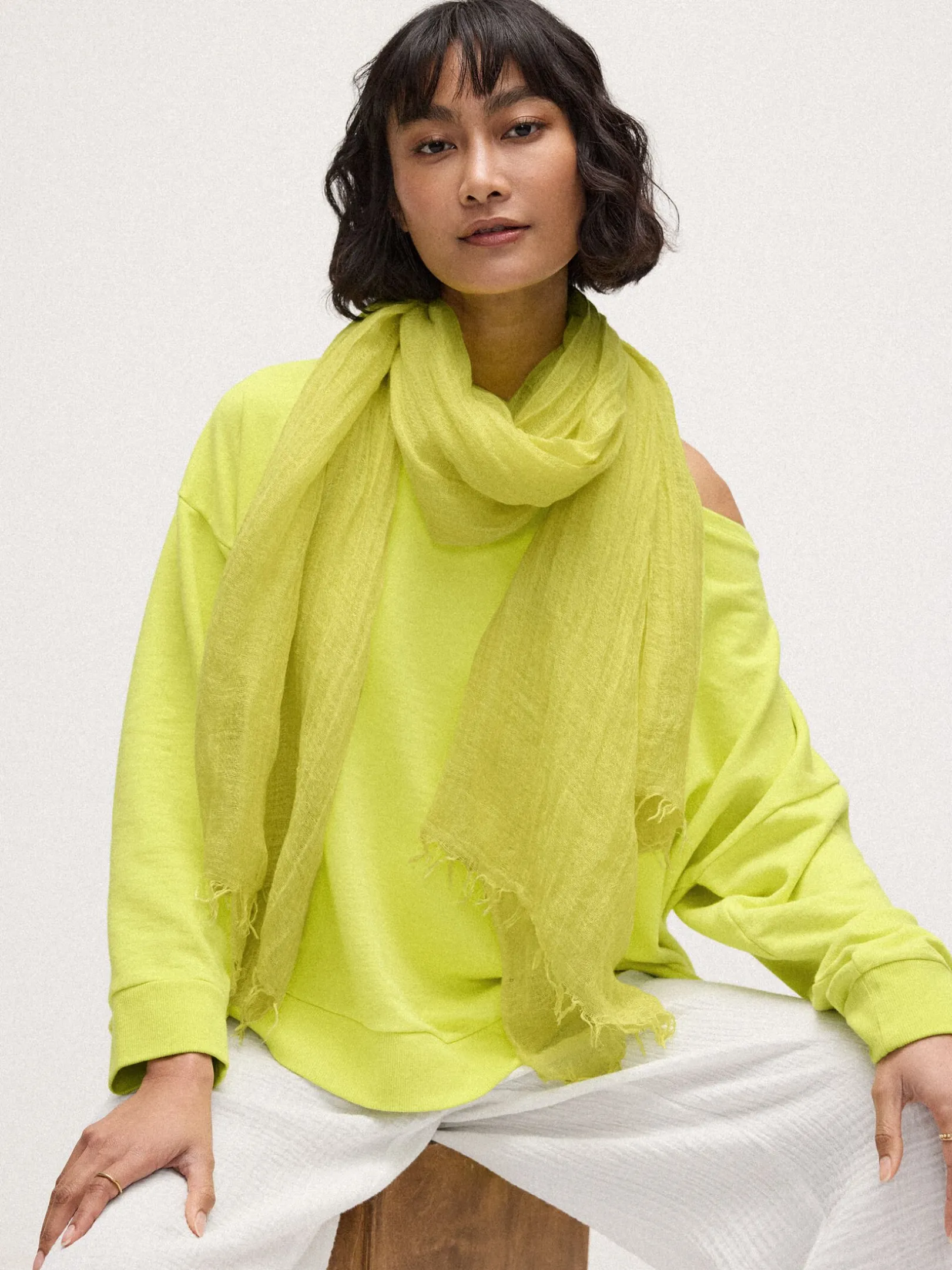 Textured Linen Blend Scarf