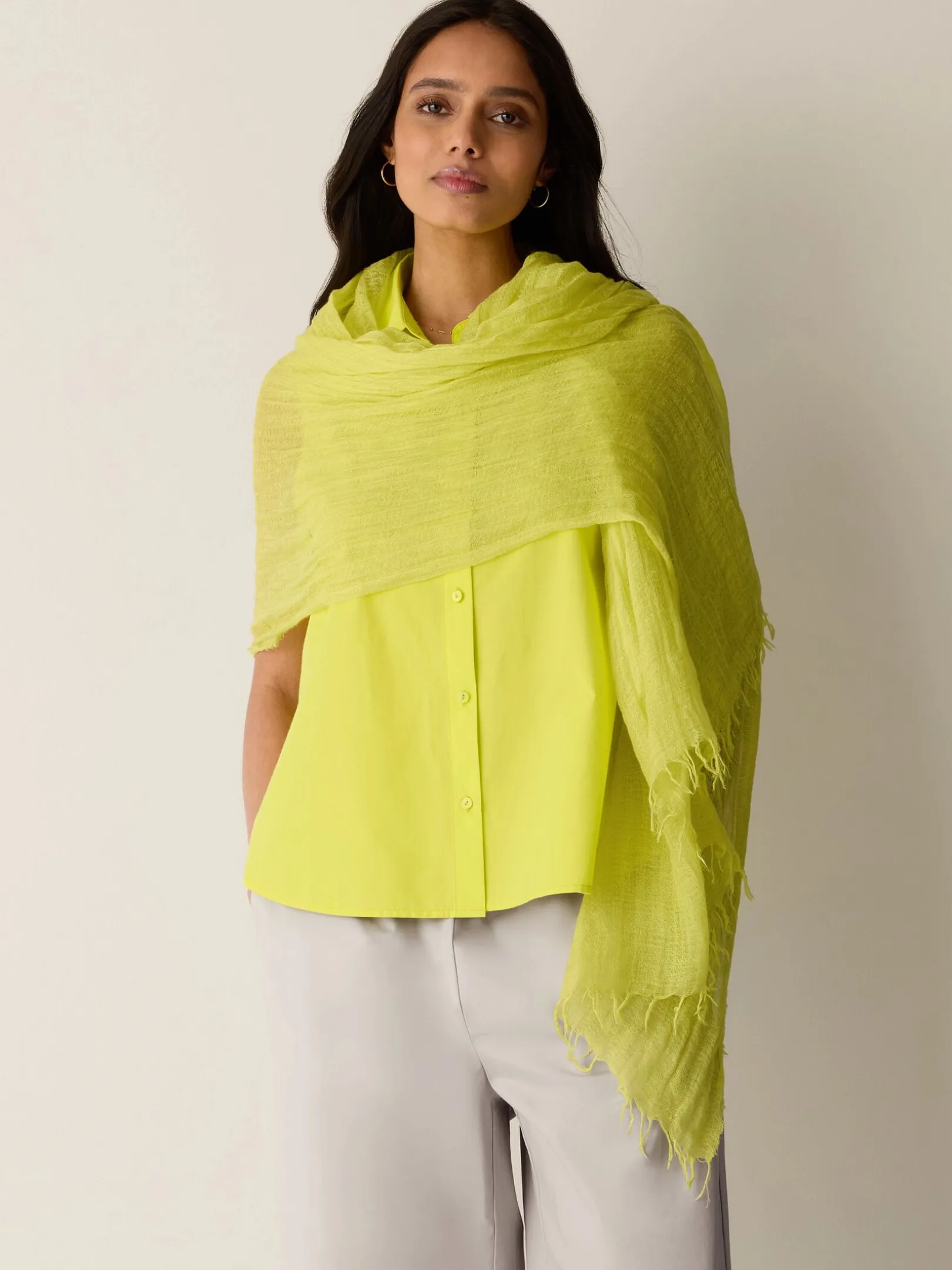 Textured Linen Blend Scarf