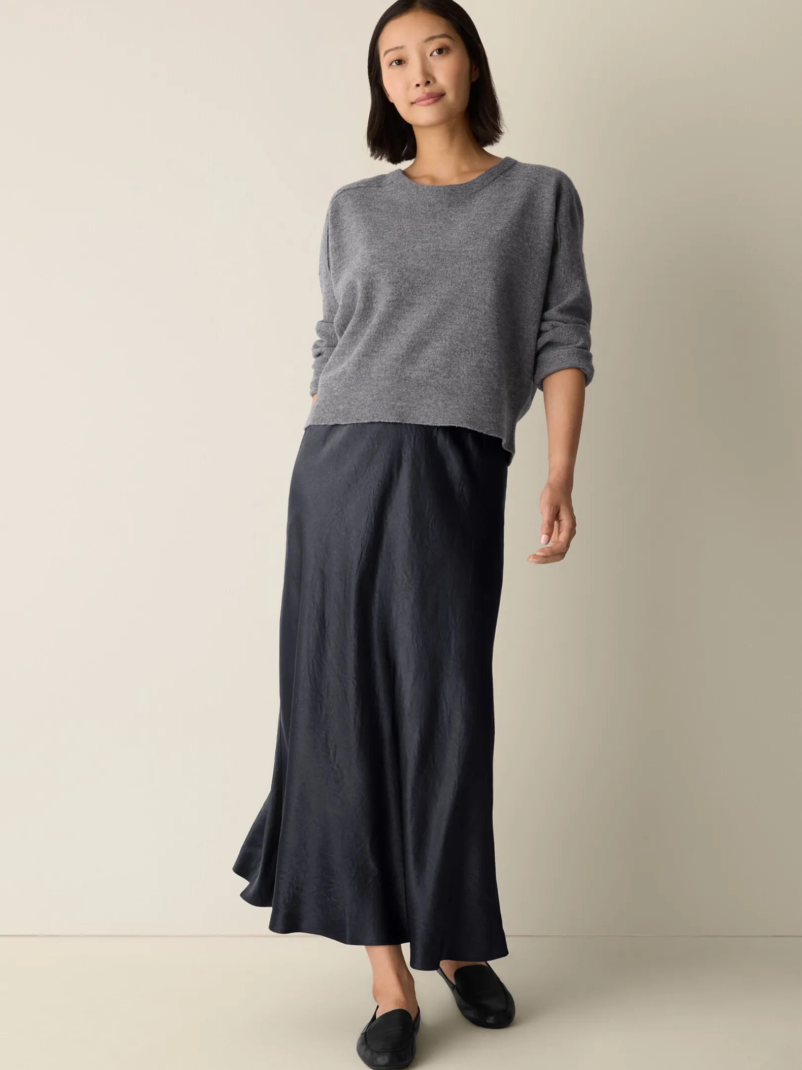 Textured Satin Slip Skirt
