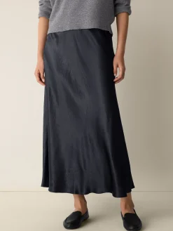 Textured Satin Slip Skirt