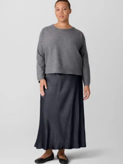 Textured Satin Slip Skirt