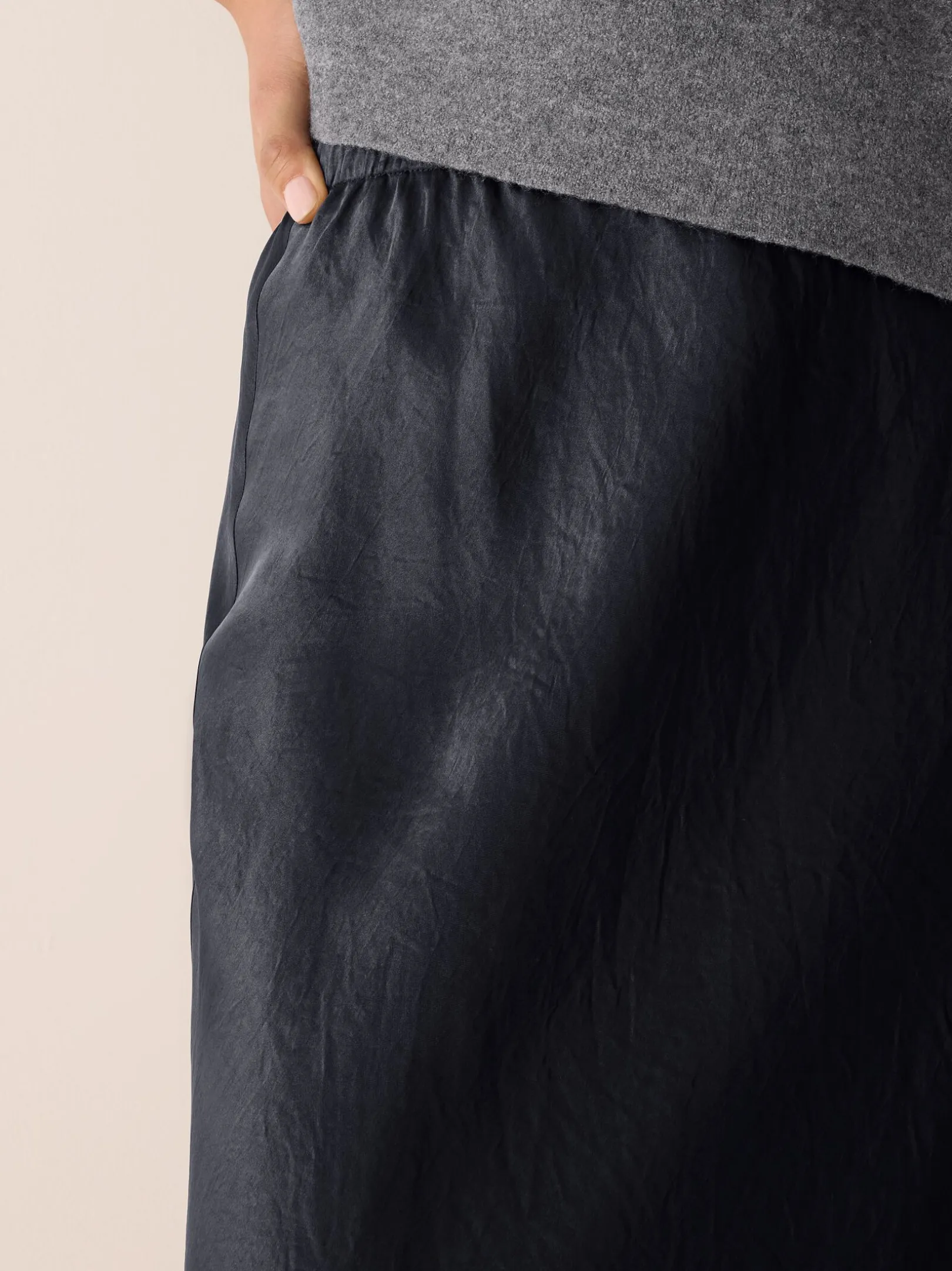 Textured Satin Slip Skirt