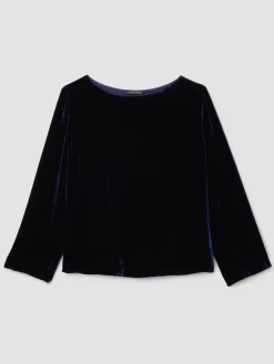 Velvet Bateau Neck Top
