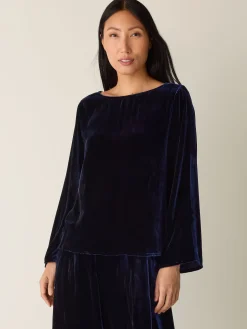 Velvet Bateau Neck Top