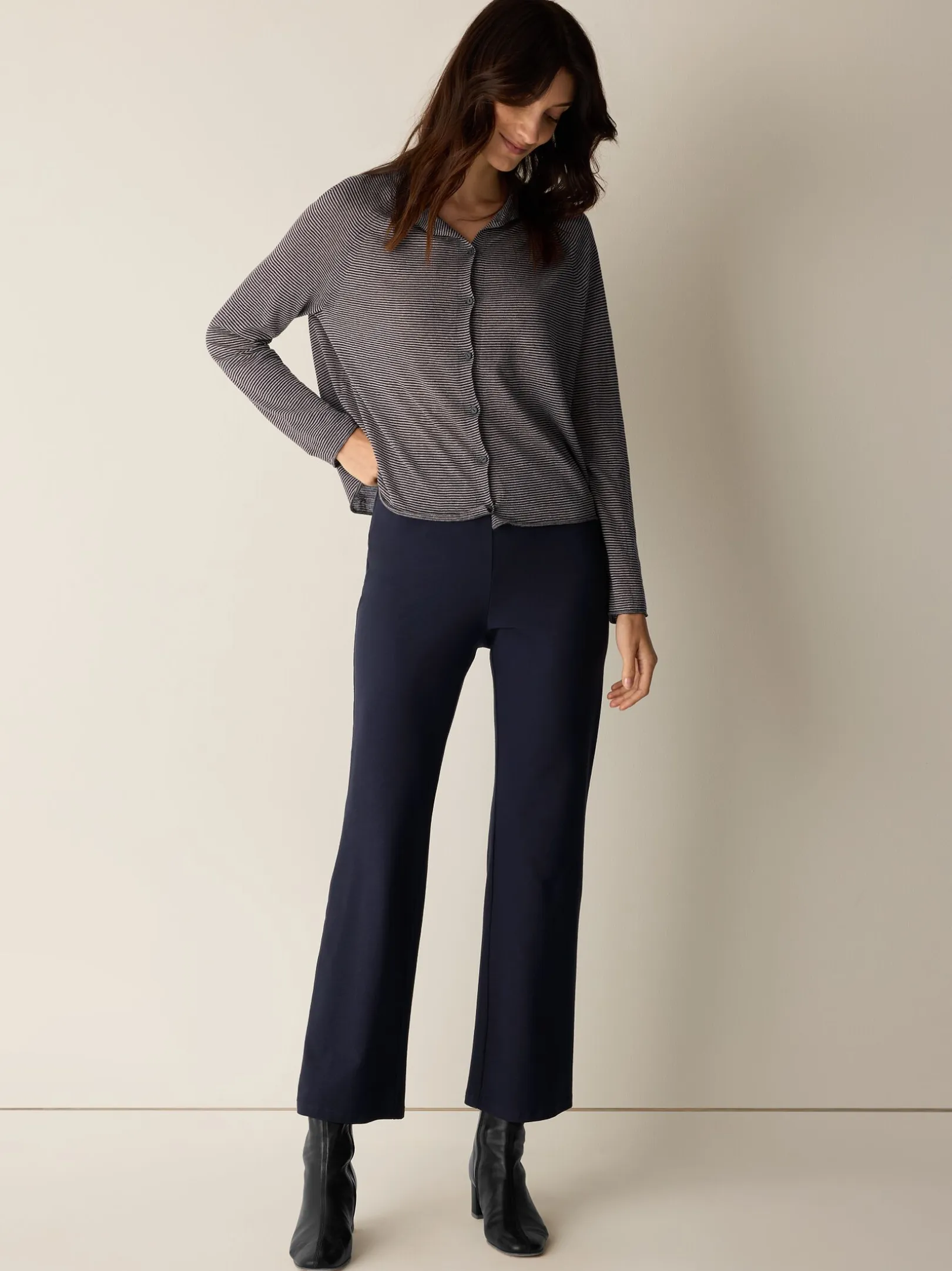 Washable Stretch Crepe Kick Pant