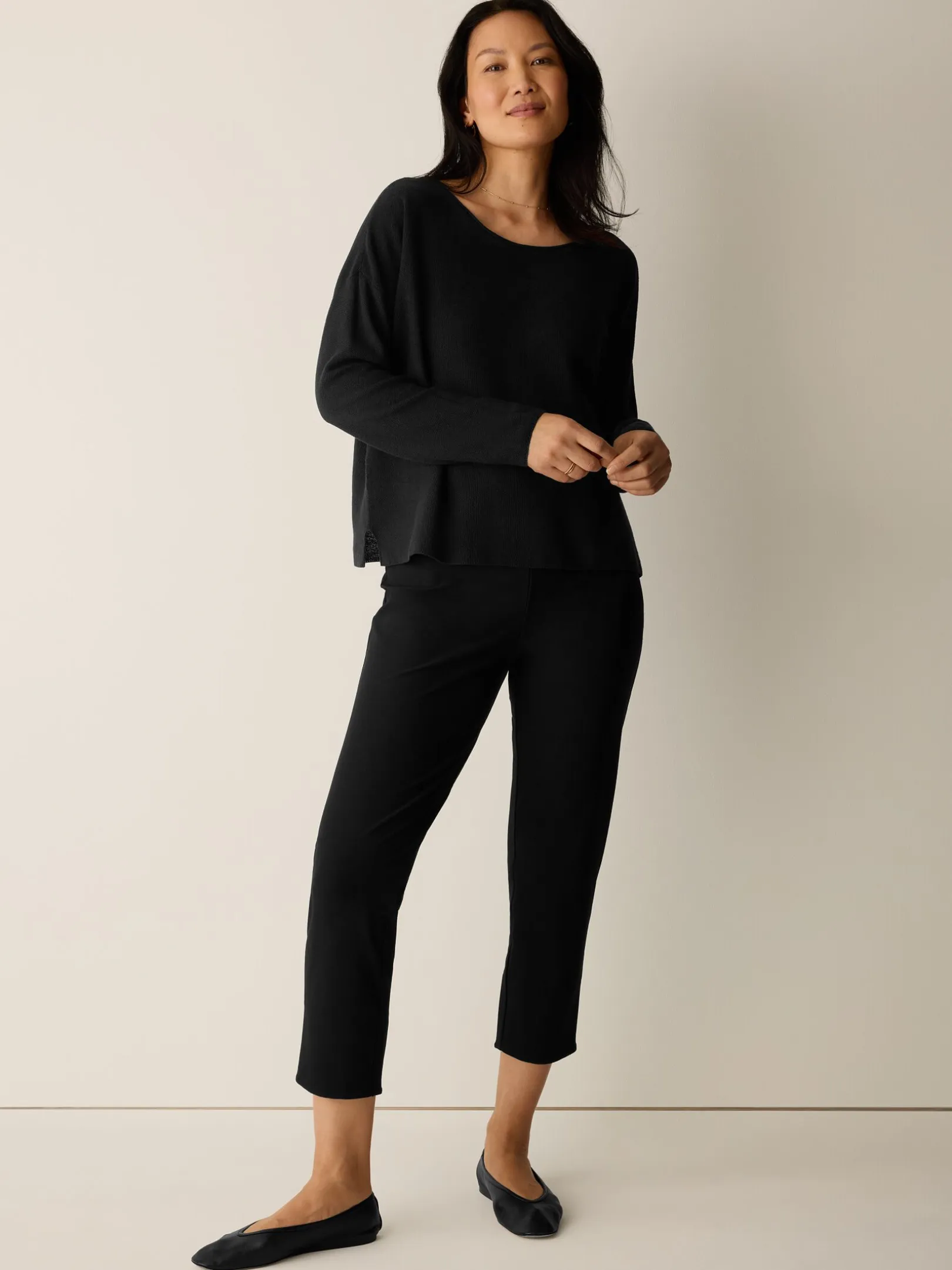 Washable Stretch Crepe Slim Pant