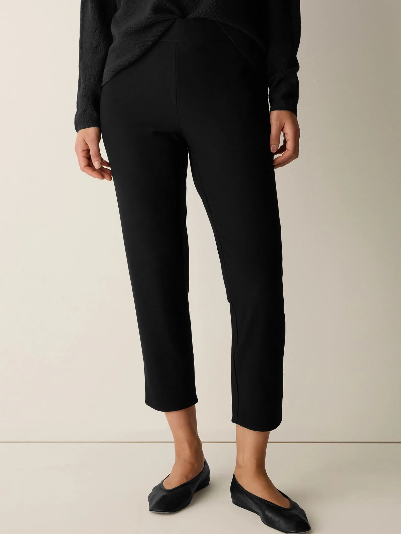 Washable Stretch Crepe Slim Pant