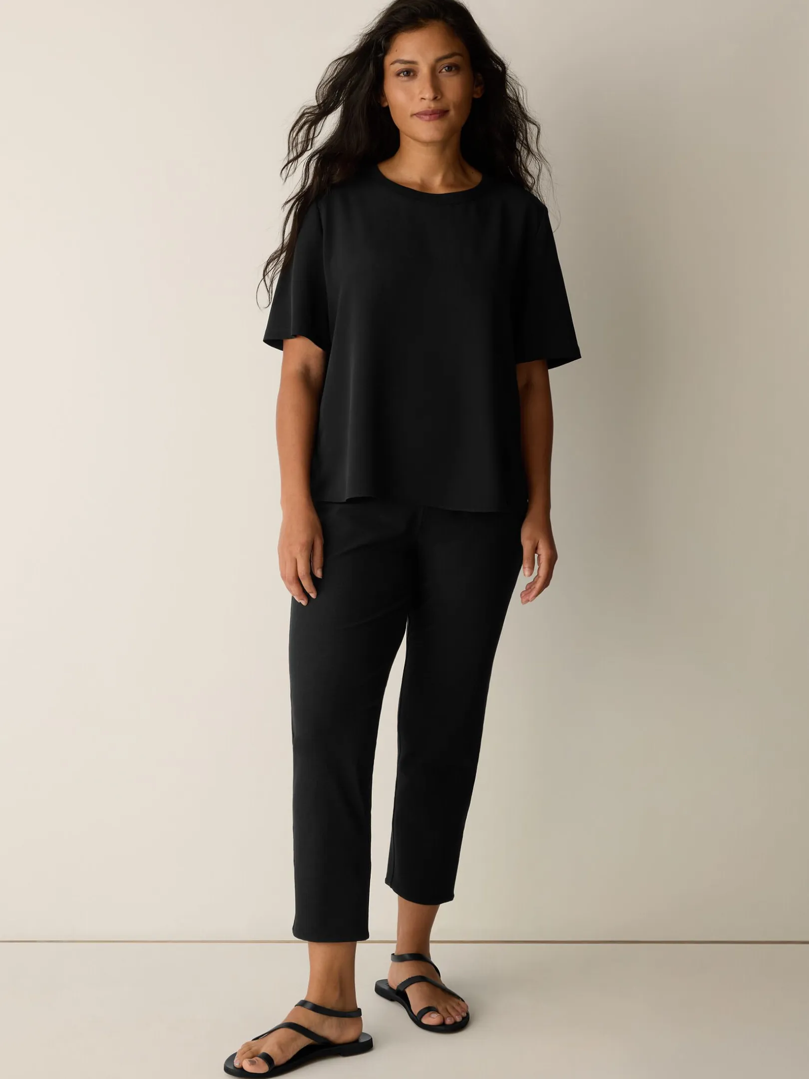 Washable Stretch Crepe Slim Pant
