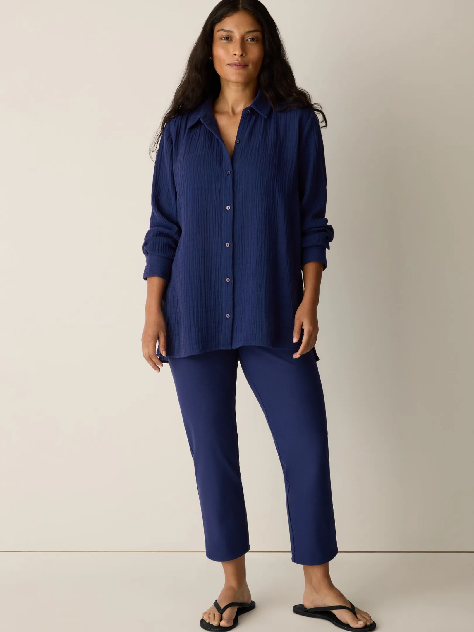 Washable Stretch Crepe Slim Pant