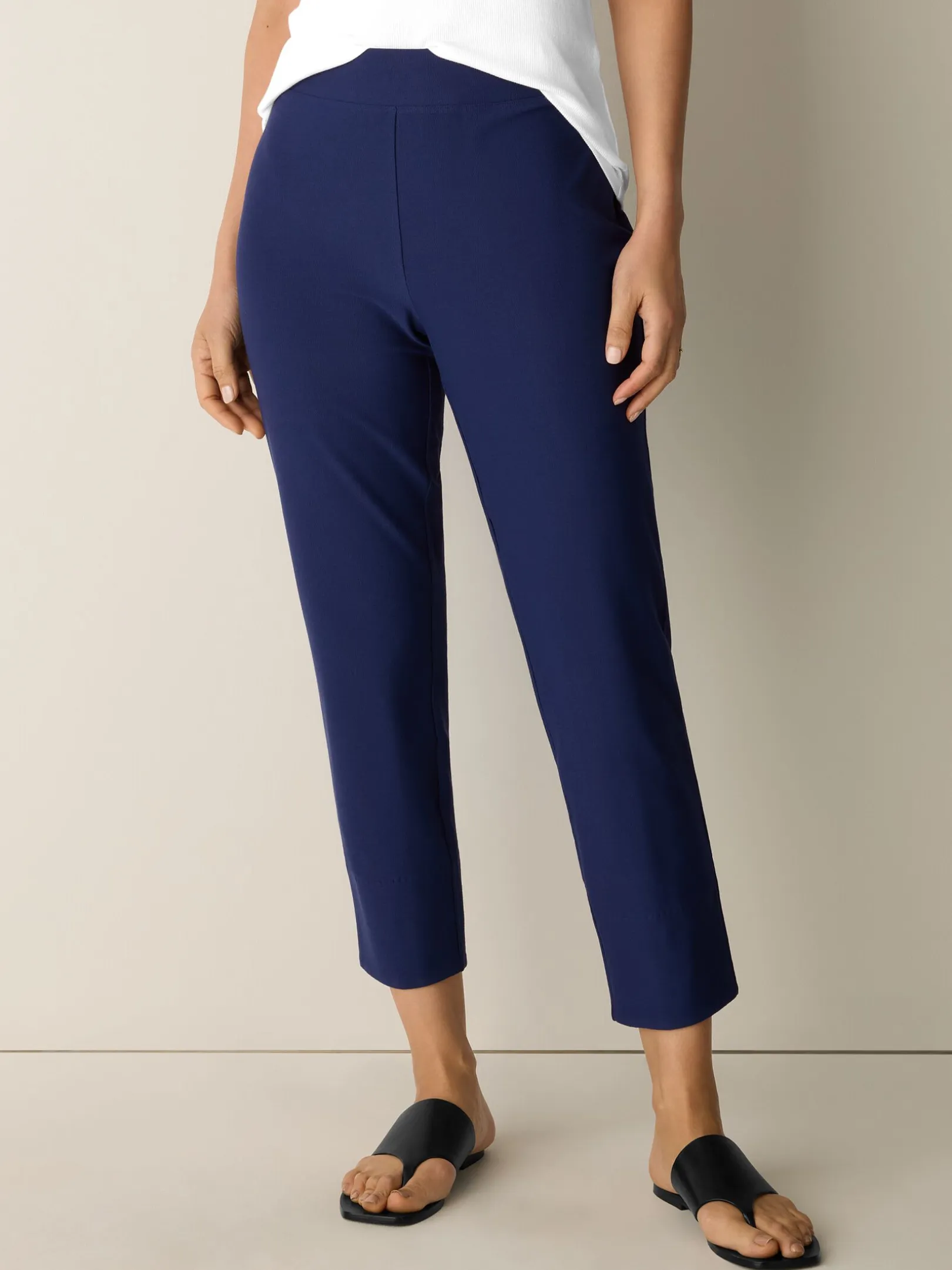 Washable Stretch Crepe Slim Pant