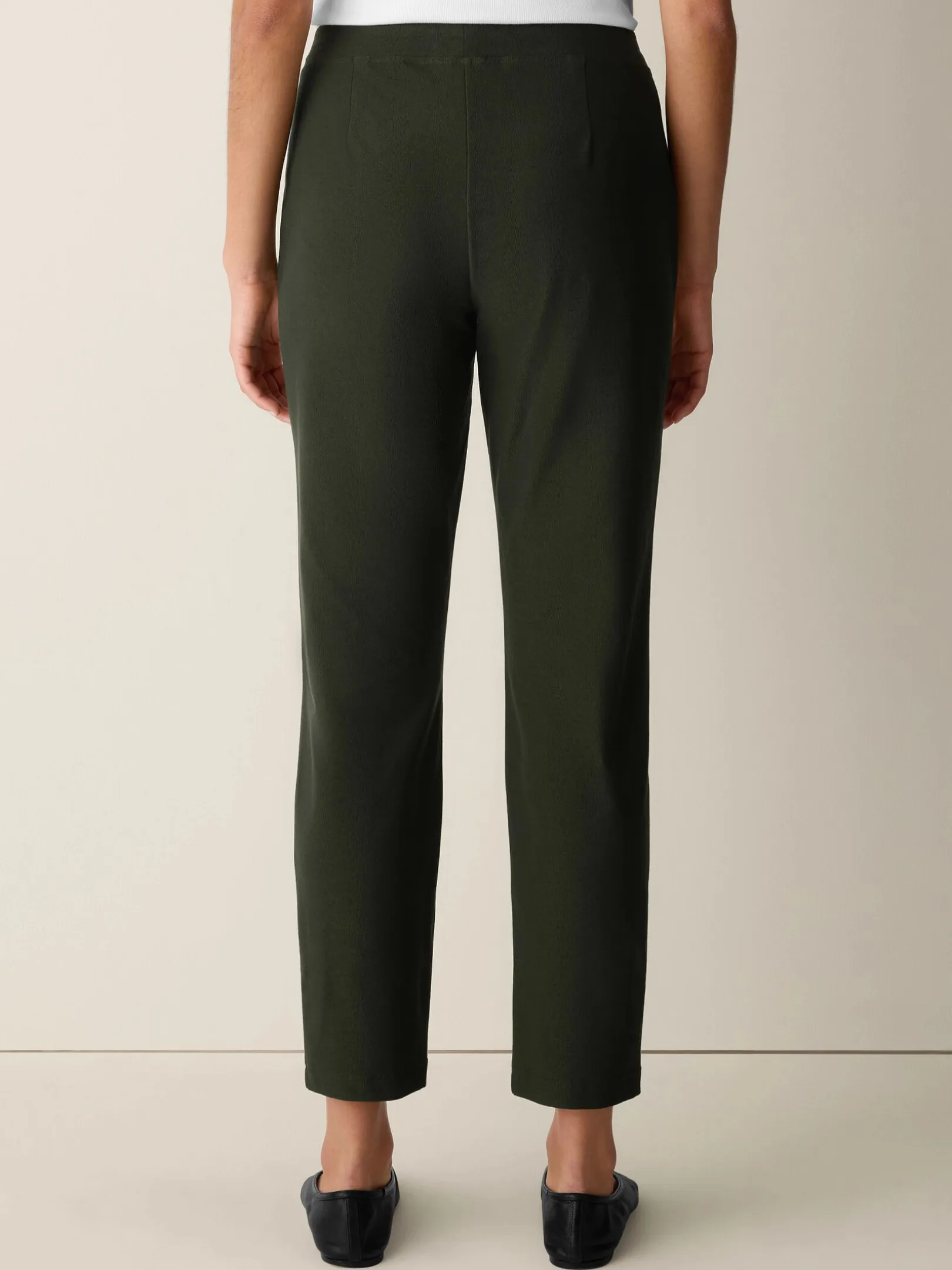 Washable Stretch Crepe Slim Pant