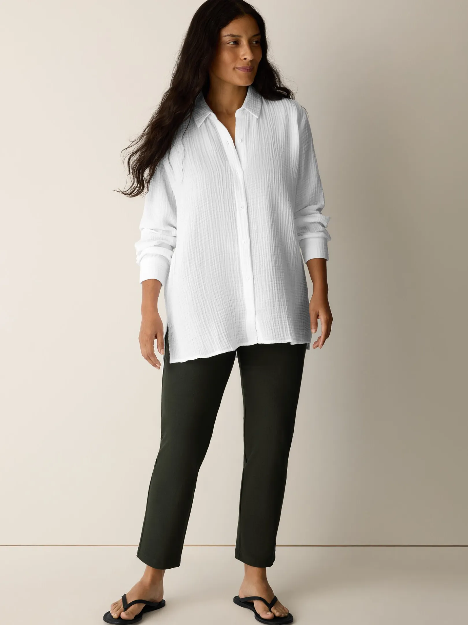 Washable Stretch Crepe Slim Pant