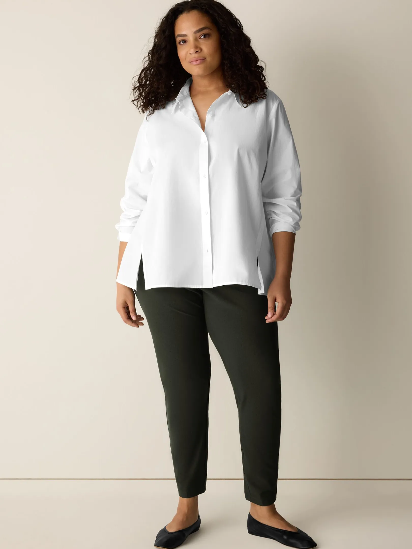 Washable Stretch Crepe Slim Pant