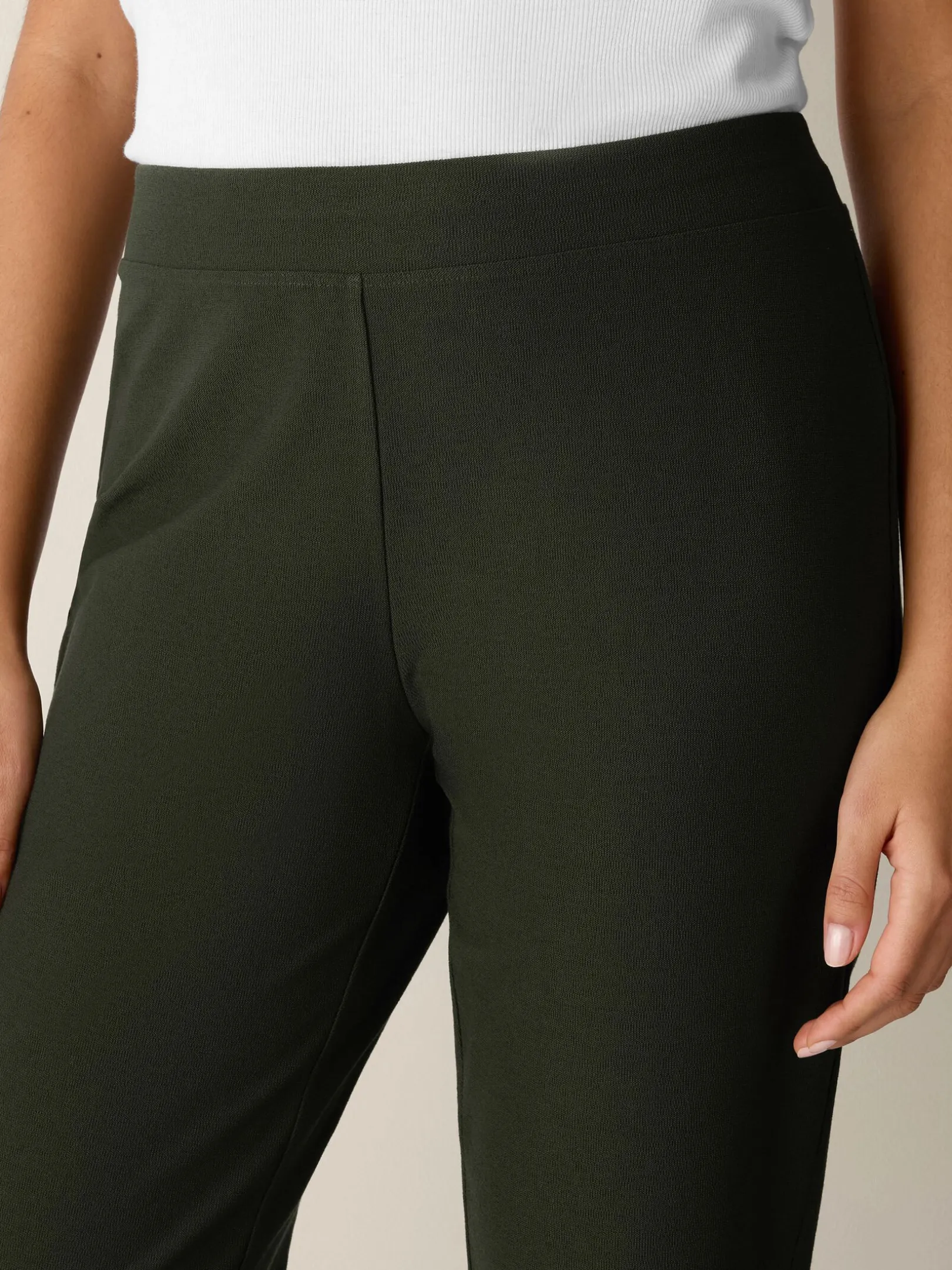 Washable Stretch Crepe Slim Pant
