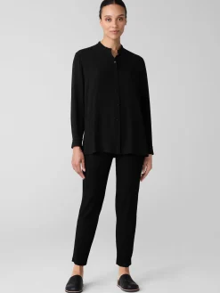 Washable Stretch Crepe Slim Pant