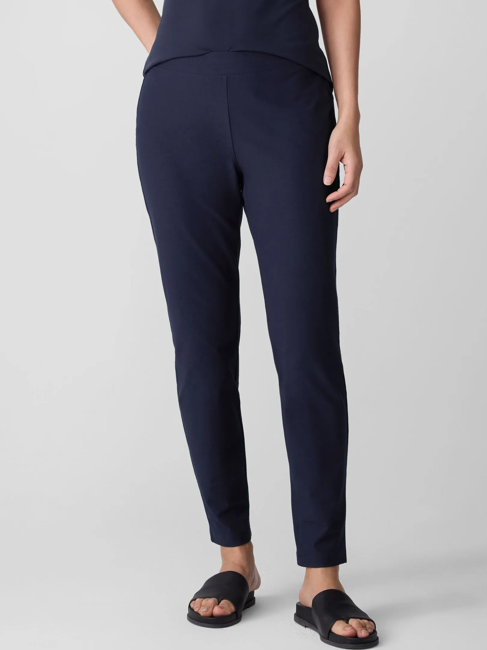 Washable Stretch Crepe Slim Pant