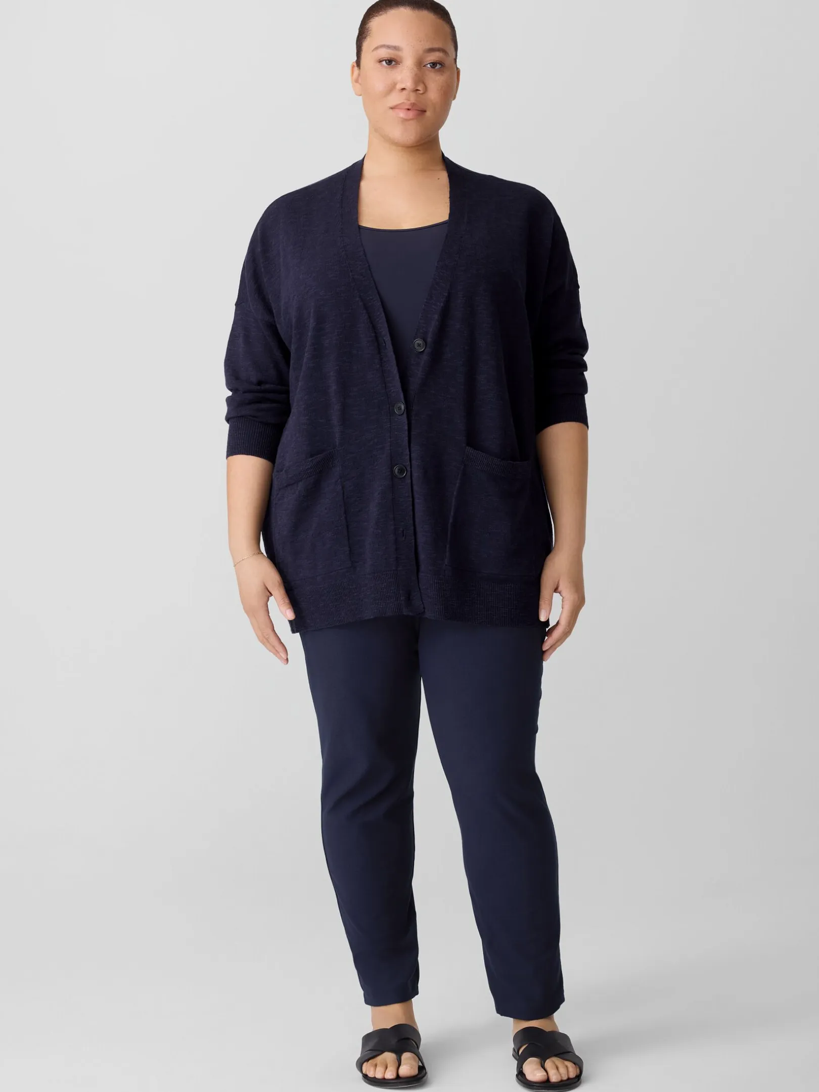 Washable Stretch Crepe Slim Pant
