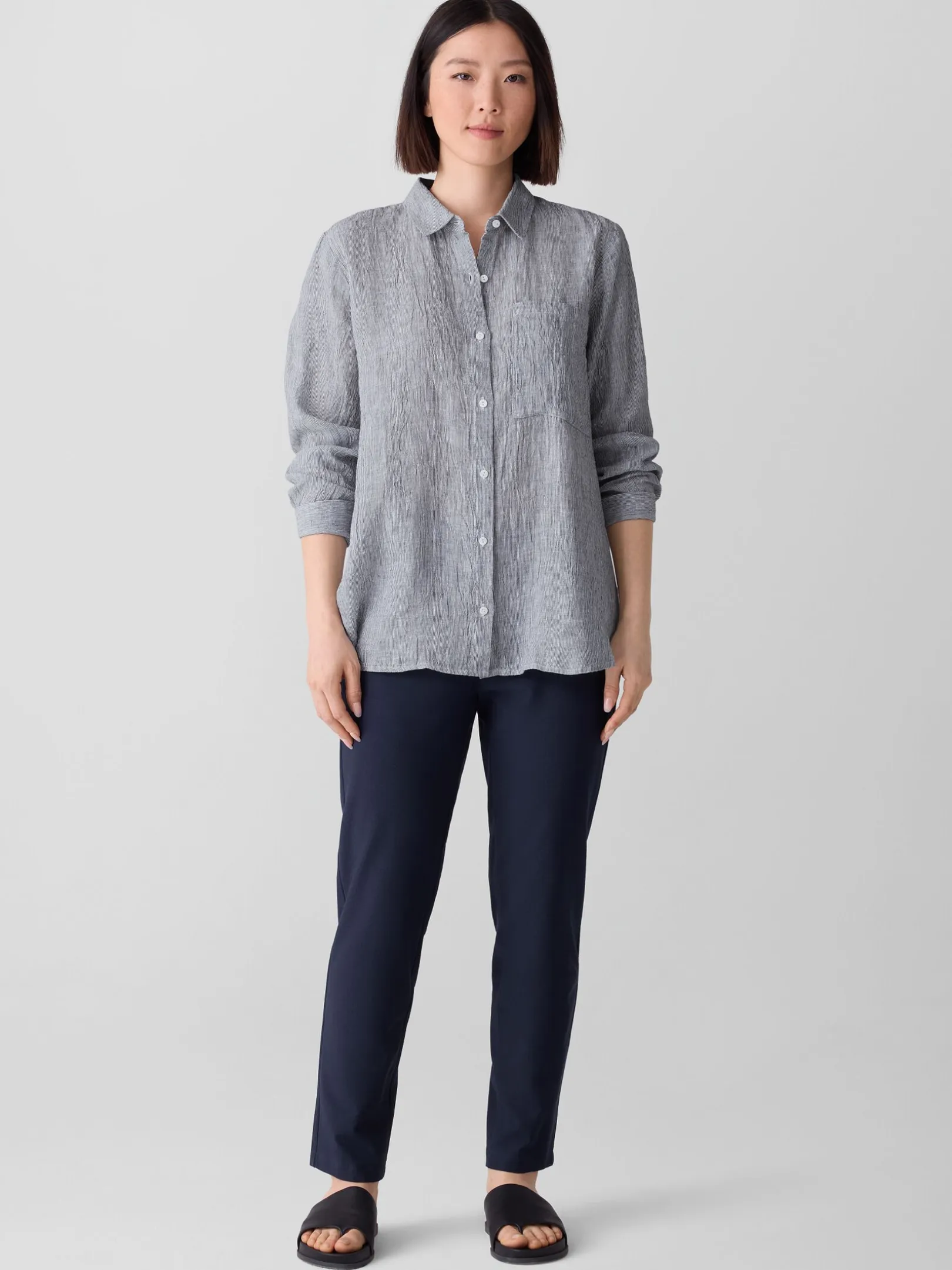 Washable Stretch Crepe Slim Pant