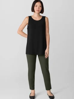 Washable Stretch Crepe Slim Pant