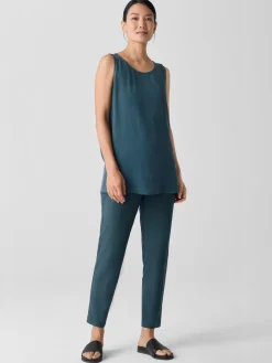 Washable Stretch Crepe Slim Pant