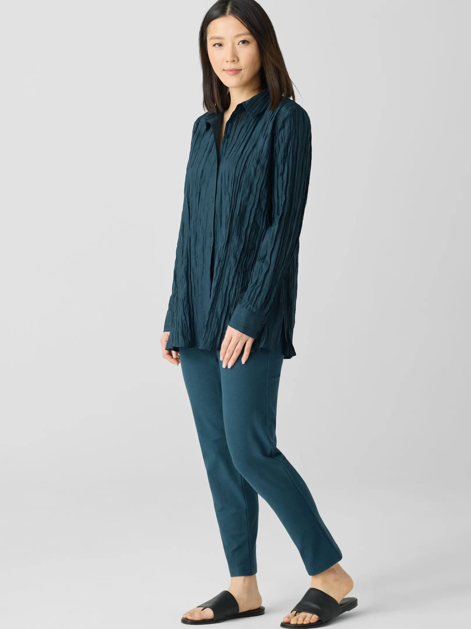Washable Stretch Crepe Slim Pant