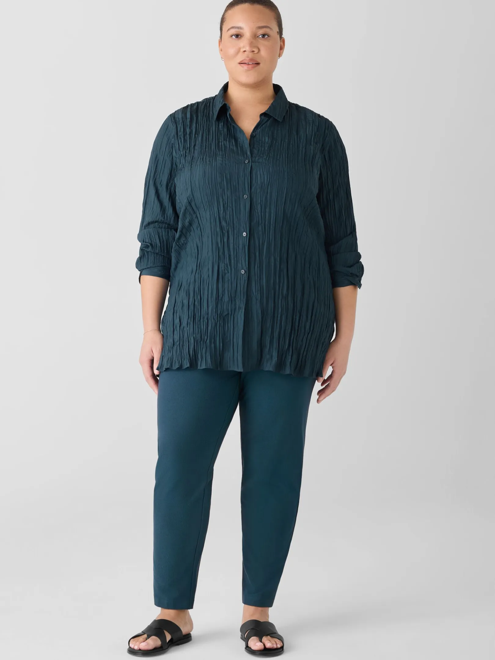 Washable Stretch Crepe Slim Pant