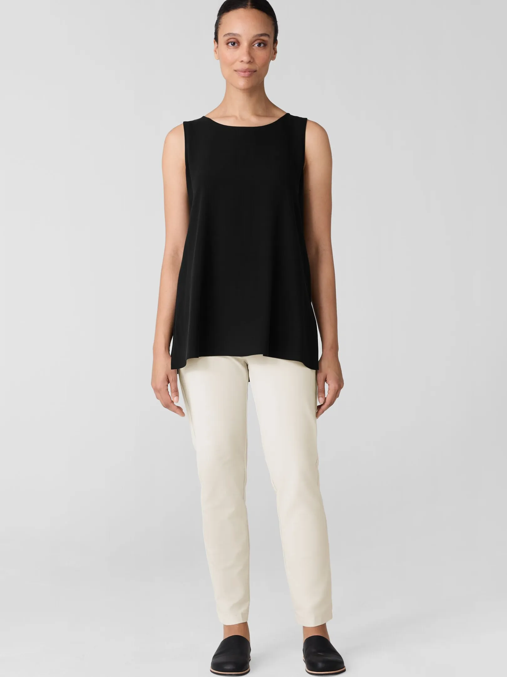 Washable Stretch Crepe Slim Pant