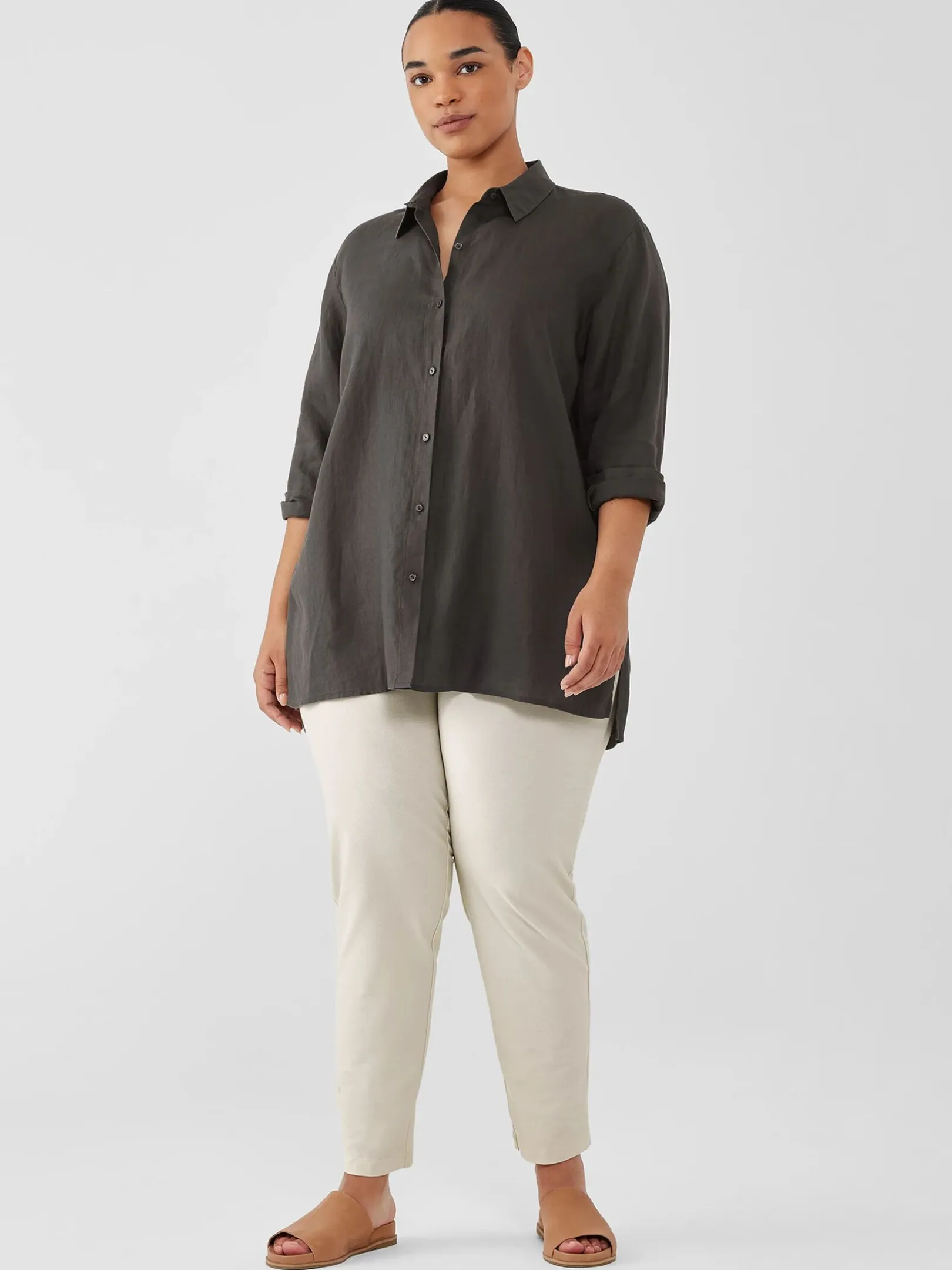Washable Stretch Crepe Slim Pant