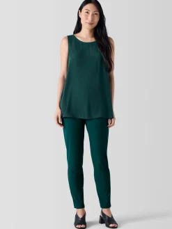 Washable Stretch Crepe Slim Pant