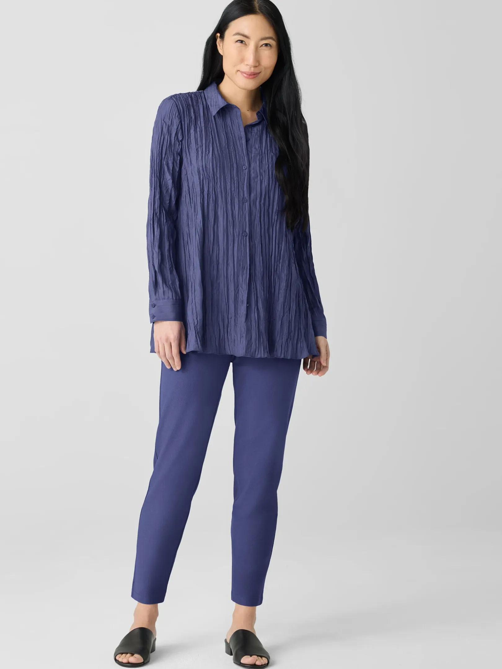 Washable Stretch Crepe Slim Pant
