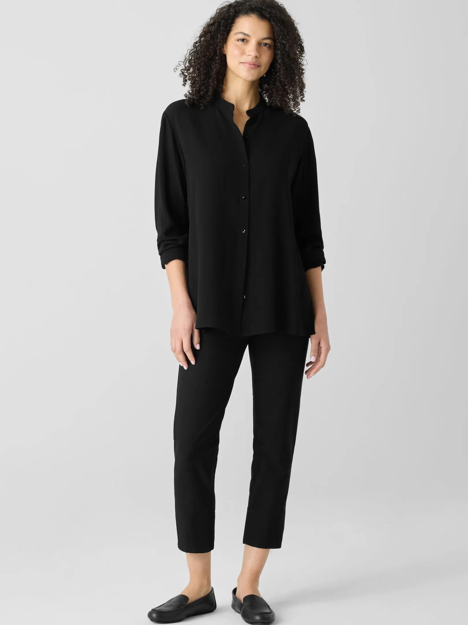 Washable Stretch Crepe Slim Pant