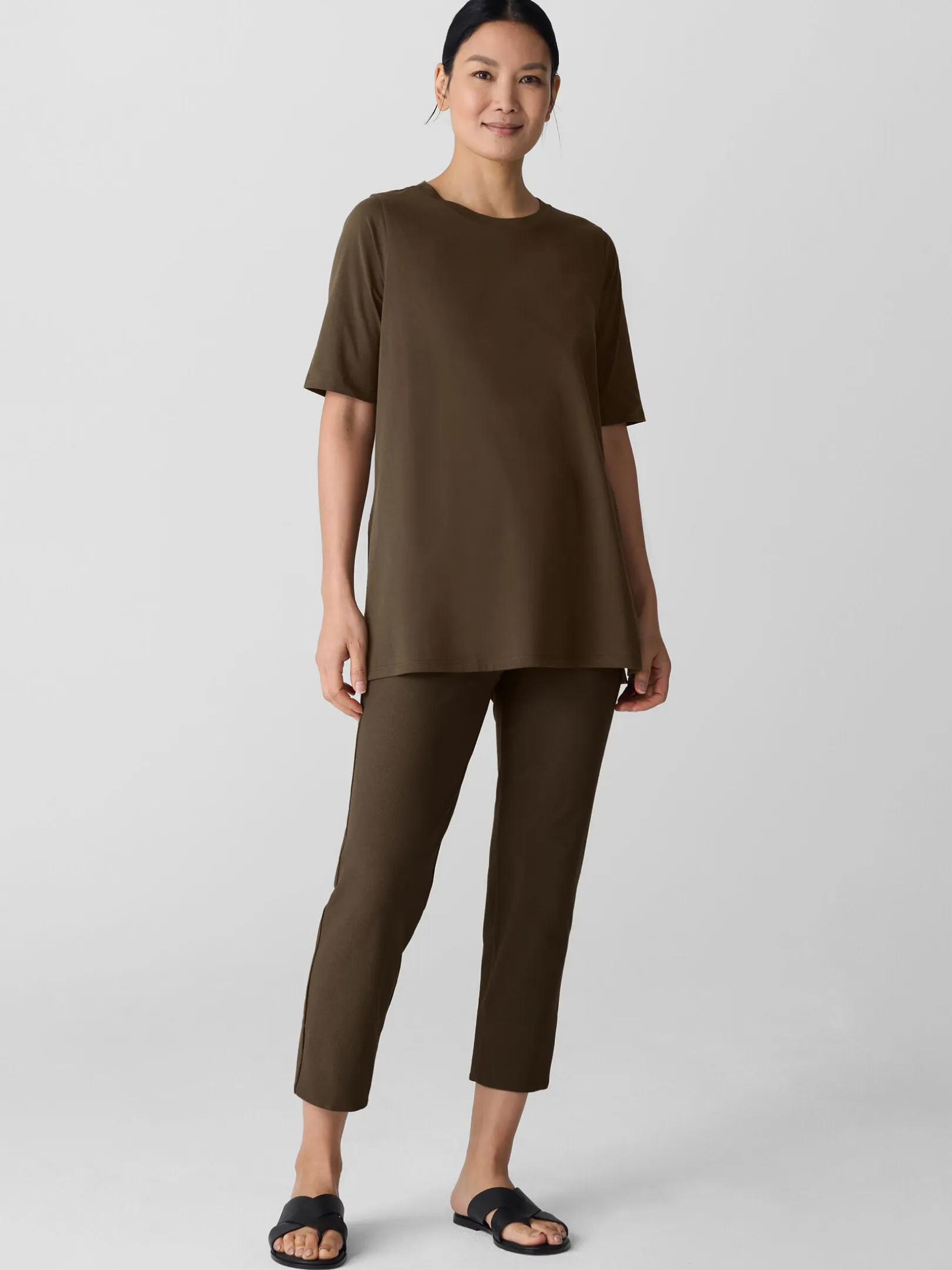 Washable Stretch Crepe Slim Pant