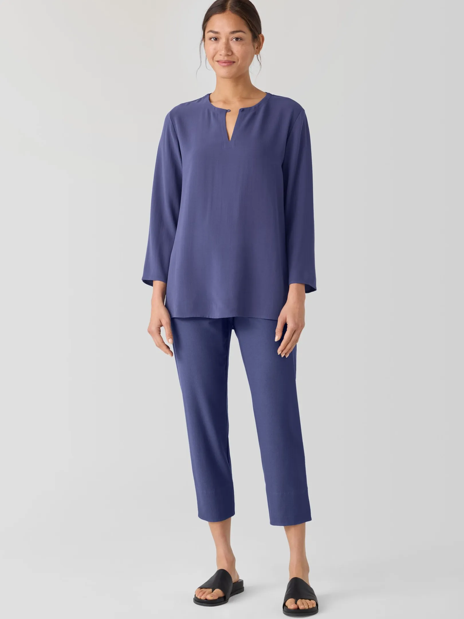 Washable Stretch Crepe Slim Pant