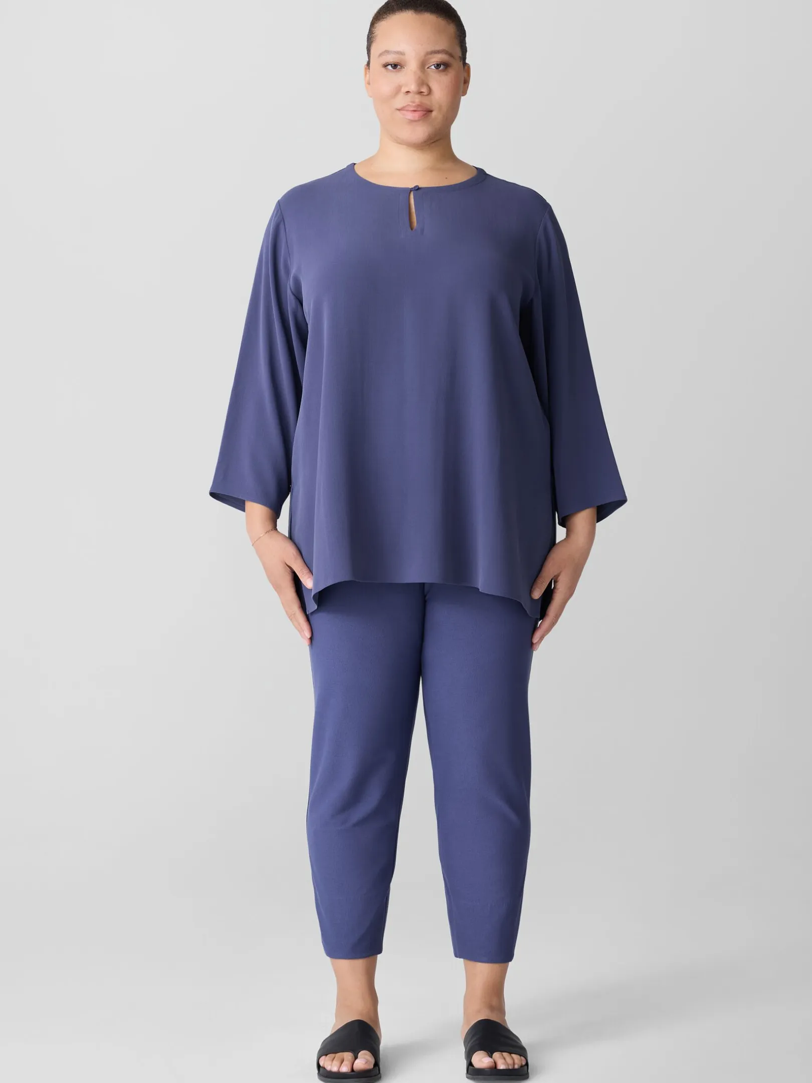 Washable Stretch Crepe Slim Pant