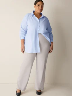 Washable Stretch Crepe Straight Pant