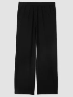 Washable Stretch Crepe Straight Pant