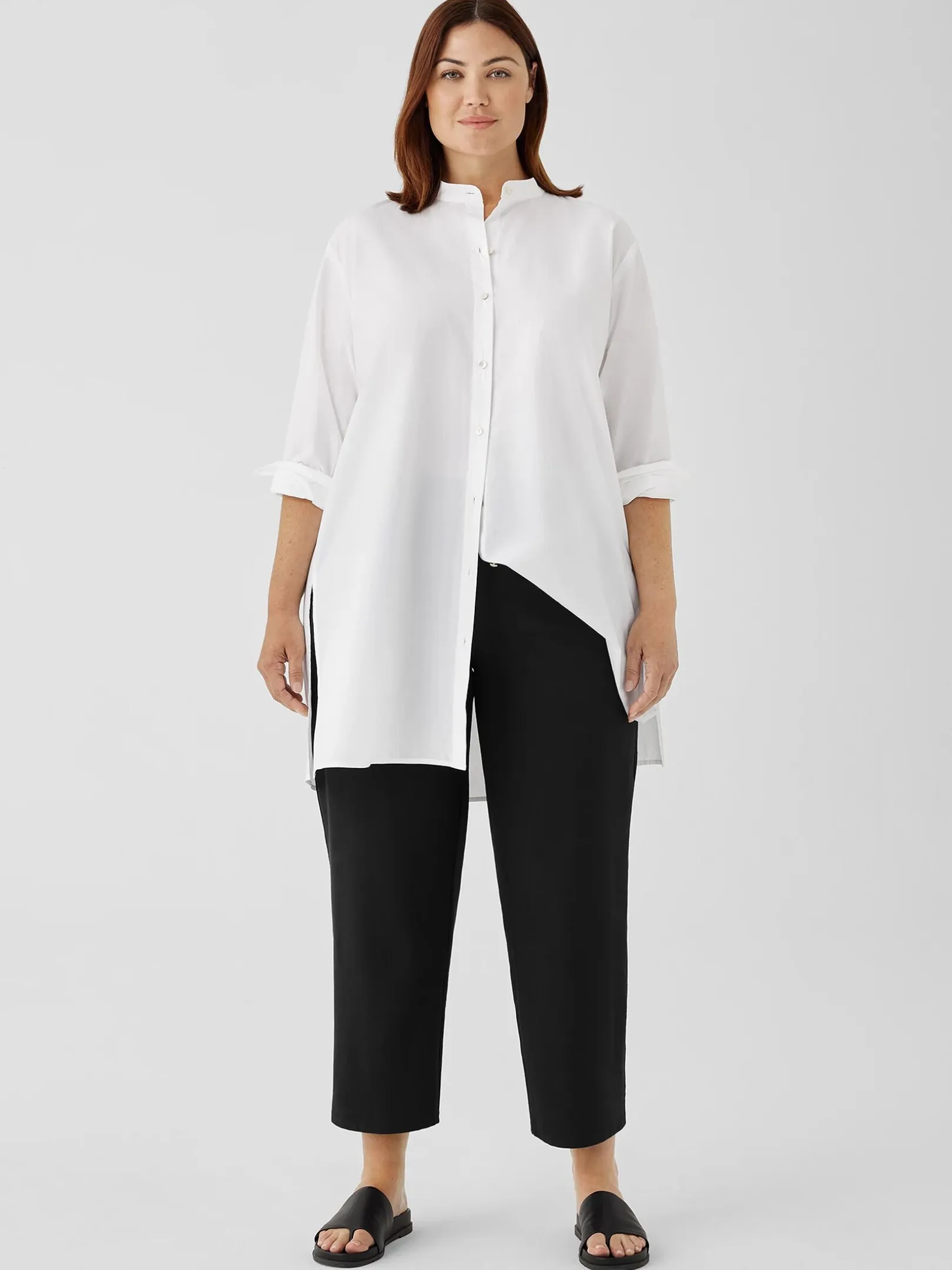 Washable Stretch Crepe Straight Pant
