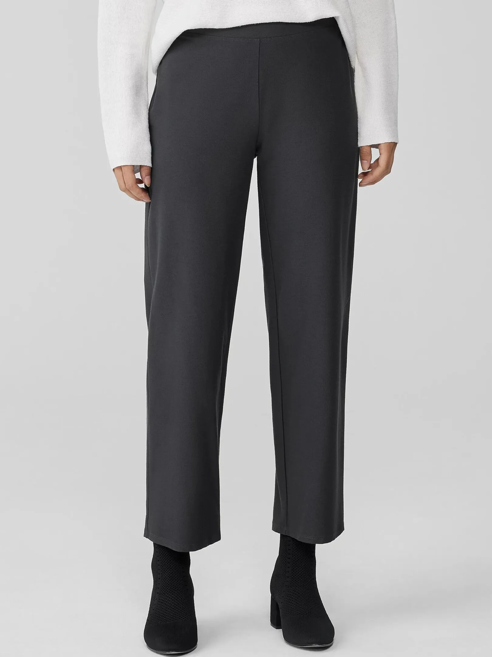 Washable Stretch Crepe Straight Pant