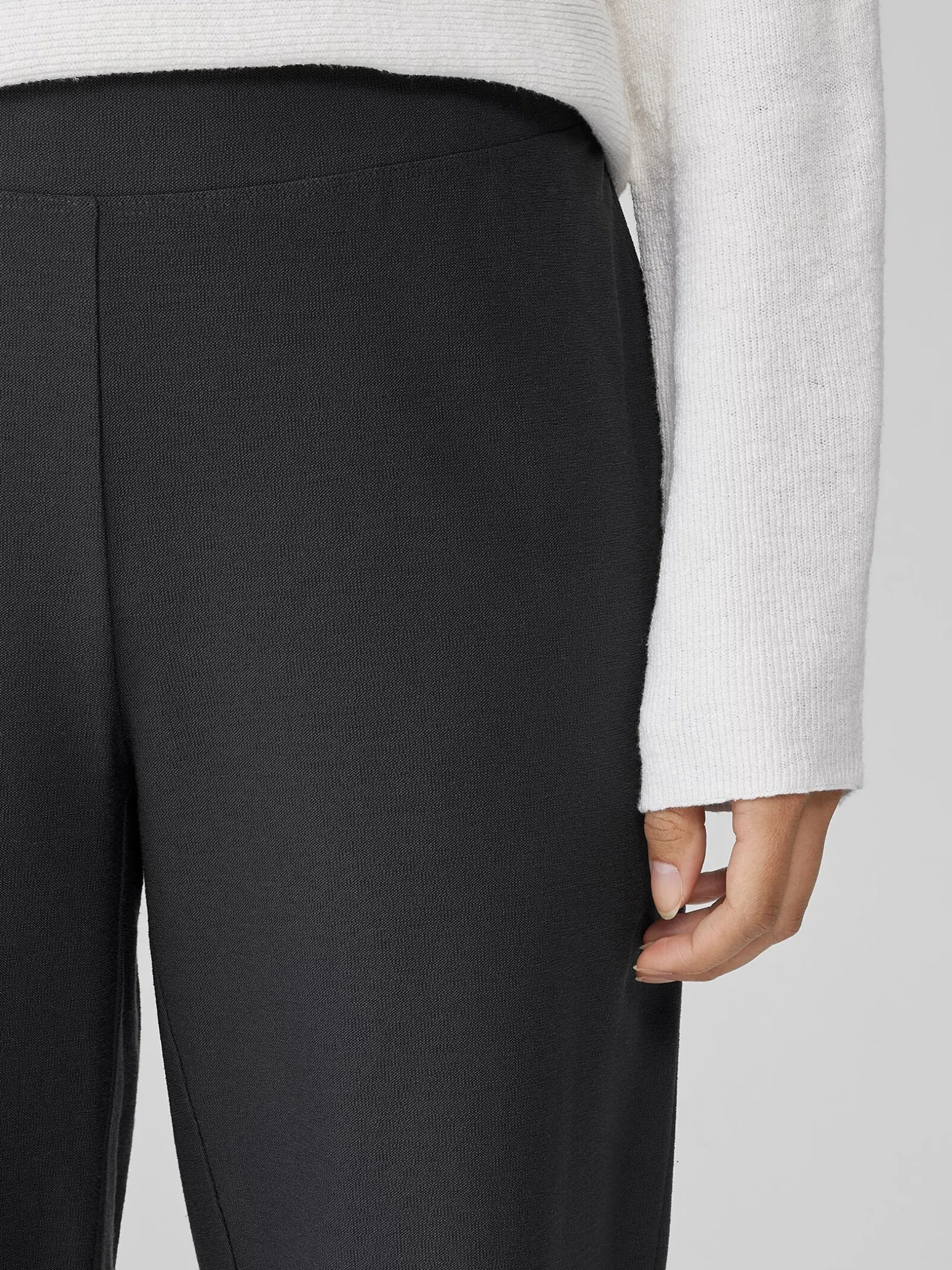 Washable Stretch Crepe Straight Pant