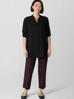 Washable Stretch Crepe Straight Pant