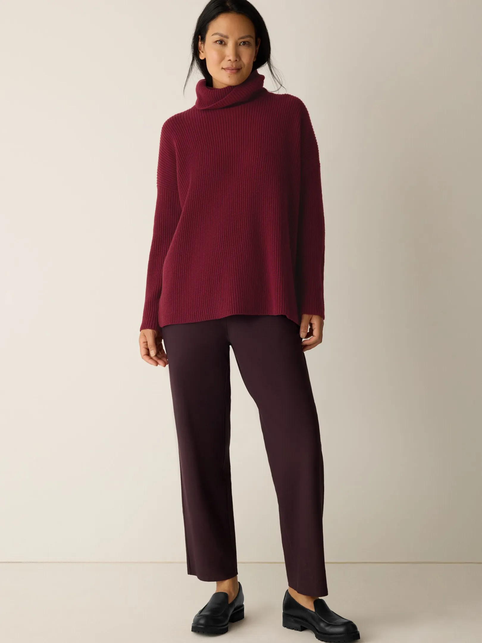 Washable Stretch Crepe Straight Pant